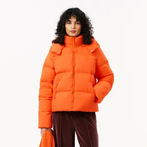 Женская короткая куртка Lacoste с капюшоном, оранжевый, арт. BF3262