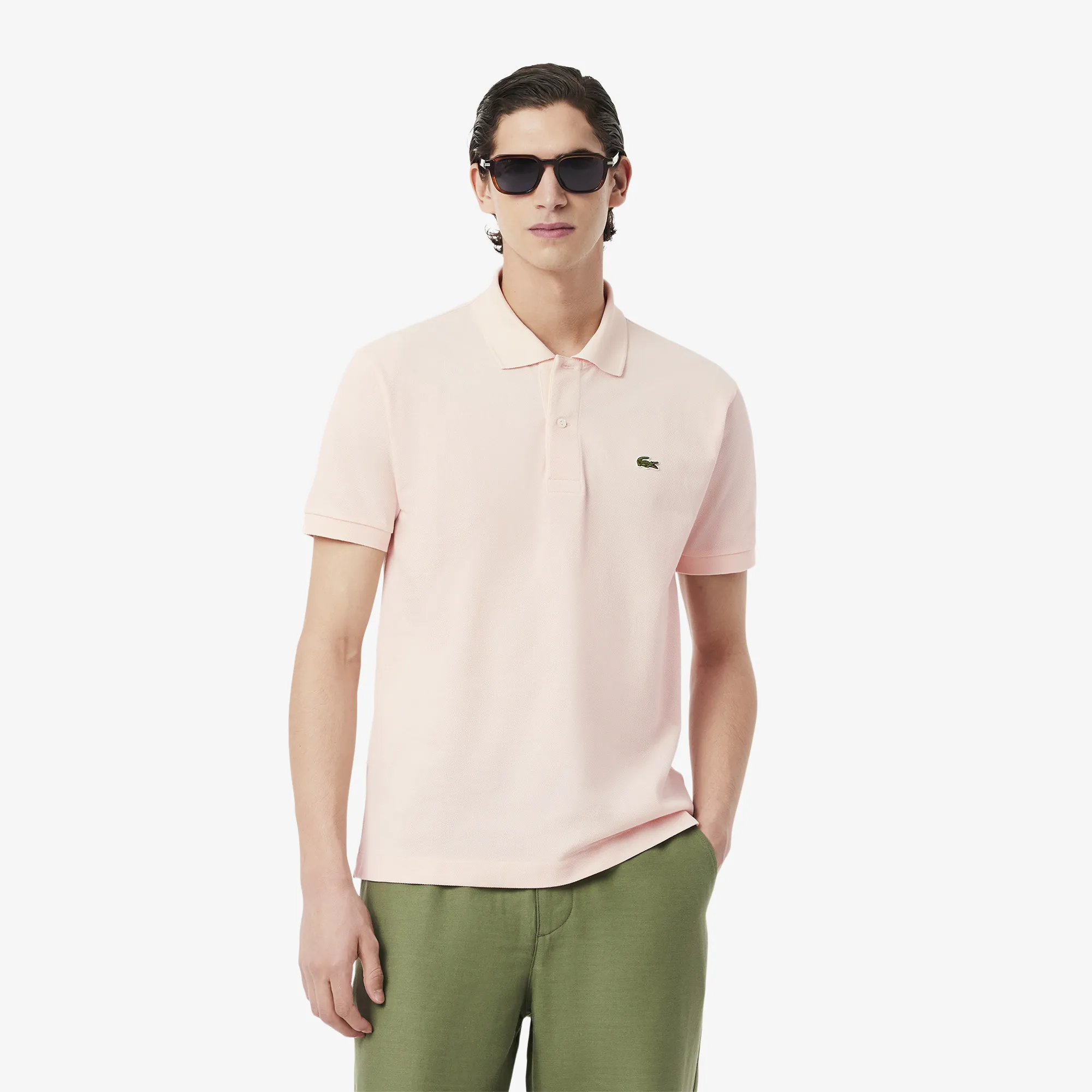 Мужское поло Lacoste L1212 Classic Fit, розовый, арт. L1212