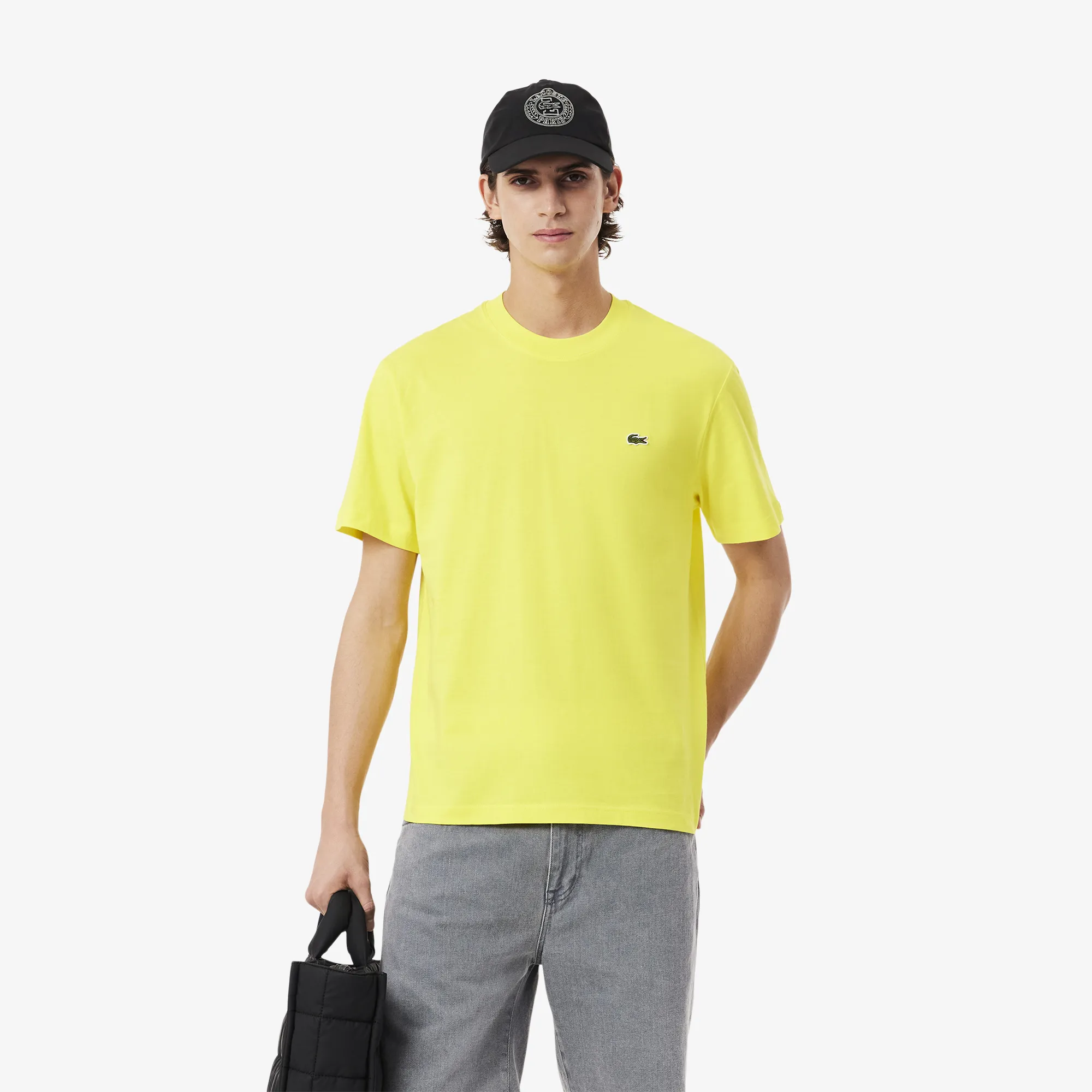 Мужская хлопковая футболка Lacoste, желтый, арт. TH7318