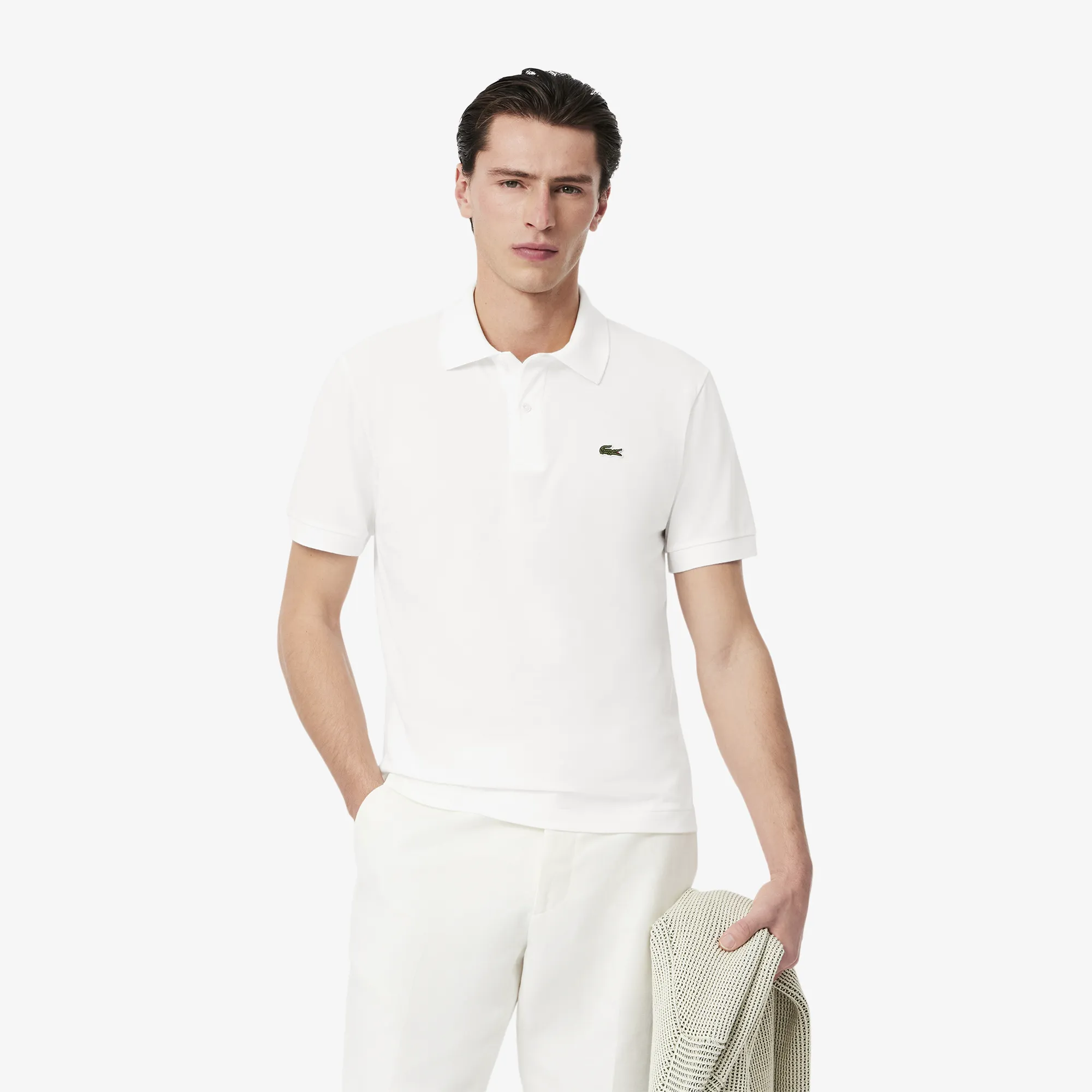 Мужское поло Lacoste из эластичного органического хлопка, белый, арт. PH9851