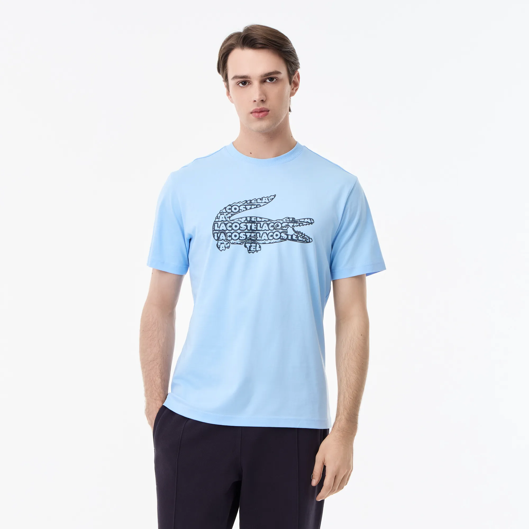 Мужская футболка Lacoste из хлопка, голубой, арт. TH0508