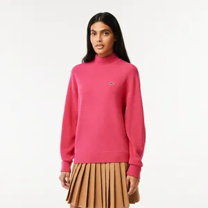 Женский шерстяной свитер Lacoste с высоким воротом, розовый, арт. AF9542