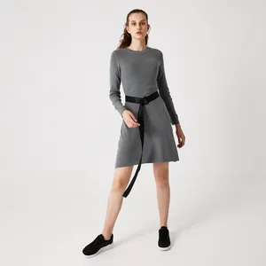 Женское платье Lacoste Regular Fit с поясом, серый, арт. EF2216