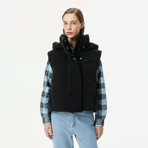 Женский короткий пуховик Lacoste с длинным рукавом, черный, арт. BF2606