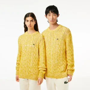 Свитер Lacoste Unisex из мерсеризованной альпаки, желтый, арт. AH0820