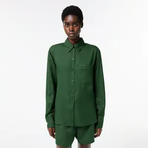 Женская рубашка Lacoste с нагрудным карманом, зеленый, арт. CF3404