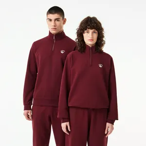 Свитшот Lacoste Унисекс с застежкой-молнией с высоким воротом, бордовый, арт. SH2735R