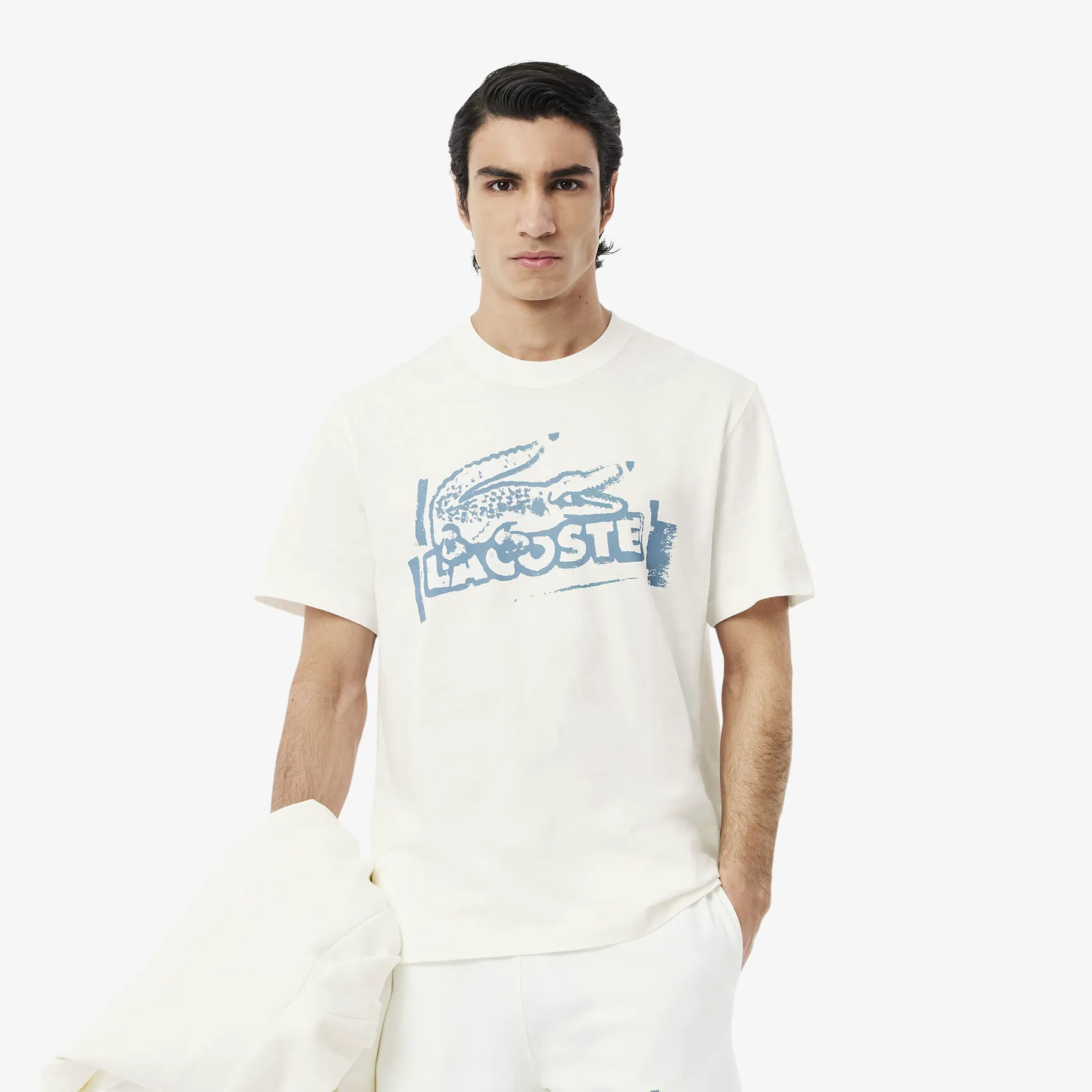 Мужская футболка Lacoste из органического хлопка, белый, арт. TH0284