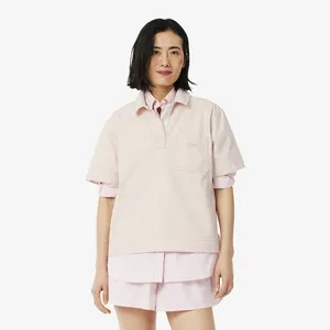 Женская рубашка-поло Lacoste Loose Fit из органического хлопка, розовый, арт. CF0052
