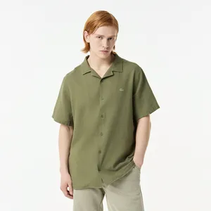 Мужская хлопковая рубашка Lacoste Loose Fit, хаки, арт. CH0446
