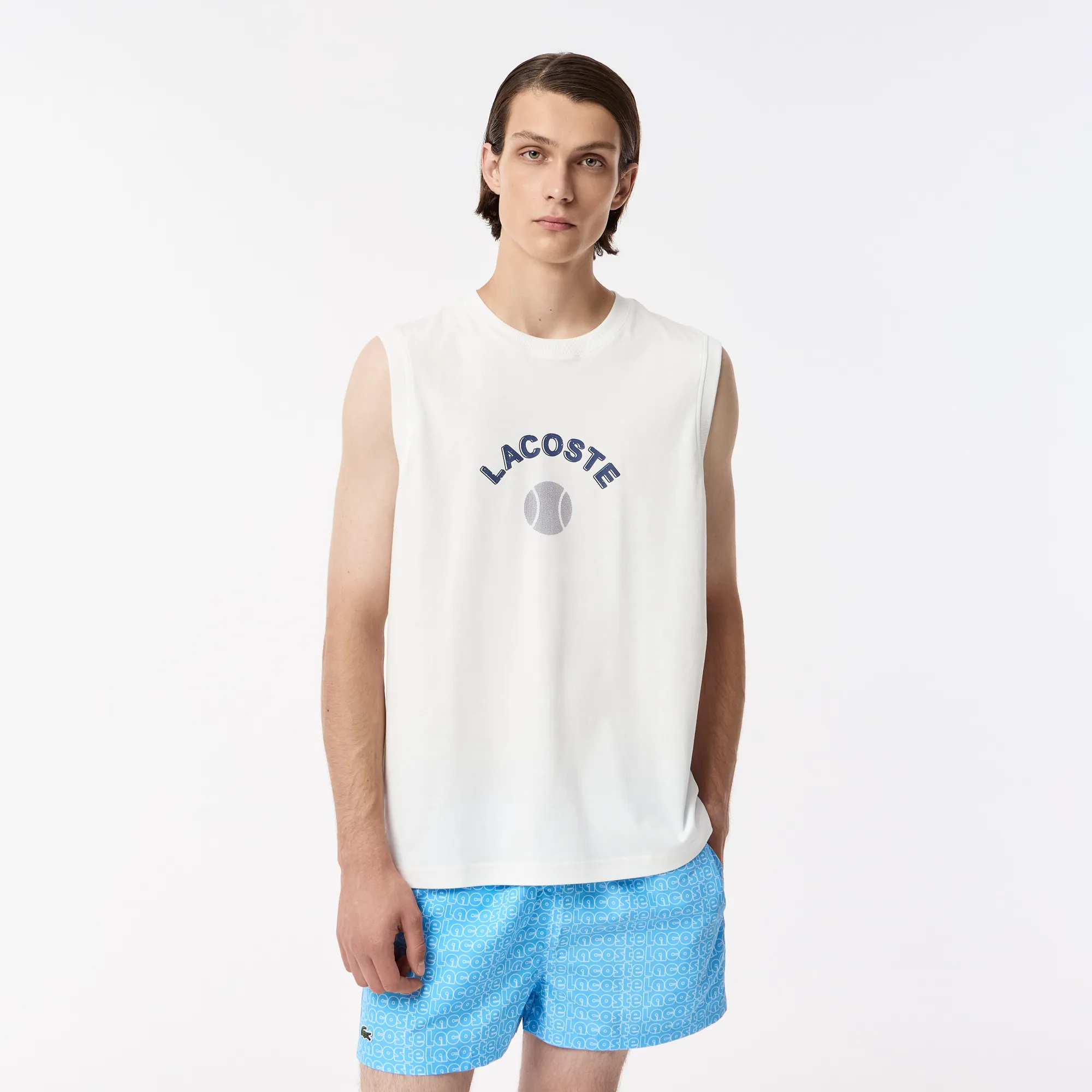 Мужской топ Lacoste из хлопка, белый, арт. TH0520