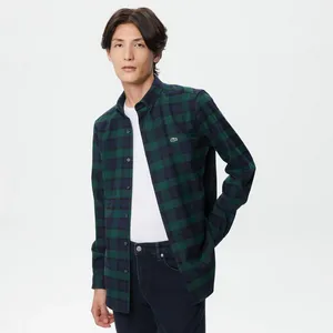 Мужская клетчатая рубашка Lacoste Slim Fit, синий, арт. CH2338R