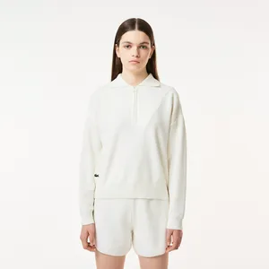 Женский свитер Lacoste на молнии, белый, арт. AF0403