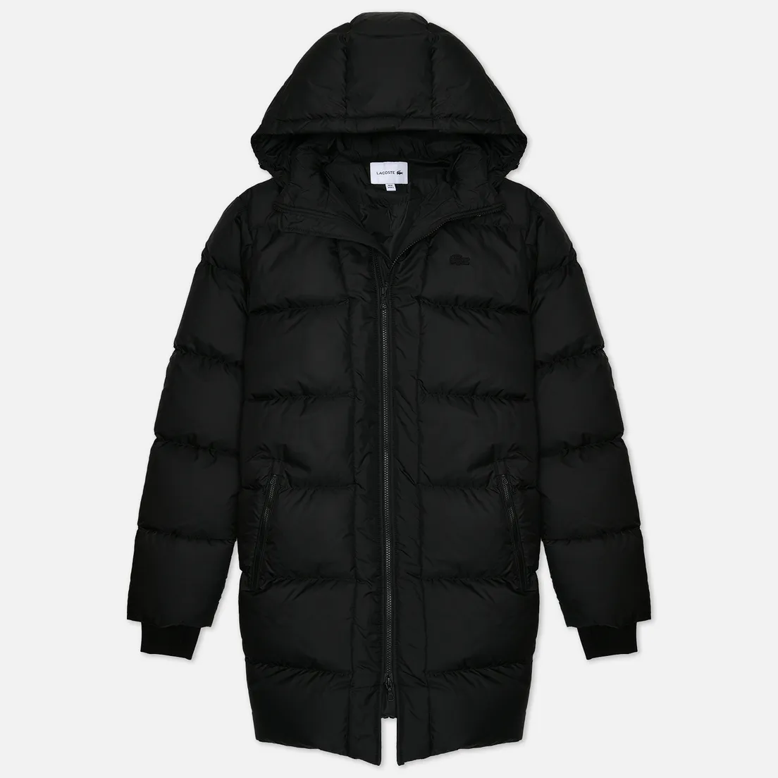Мужская утеплённая куртка Lacoste Regular Fit с отстёгивающимся капюшоном, черный, арт. BH2043
