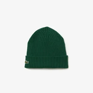 Шерстяная шапка Lacoste в рубчик, зеленый, арт. RB0001