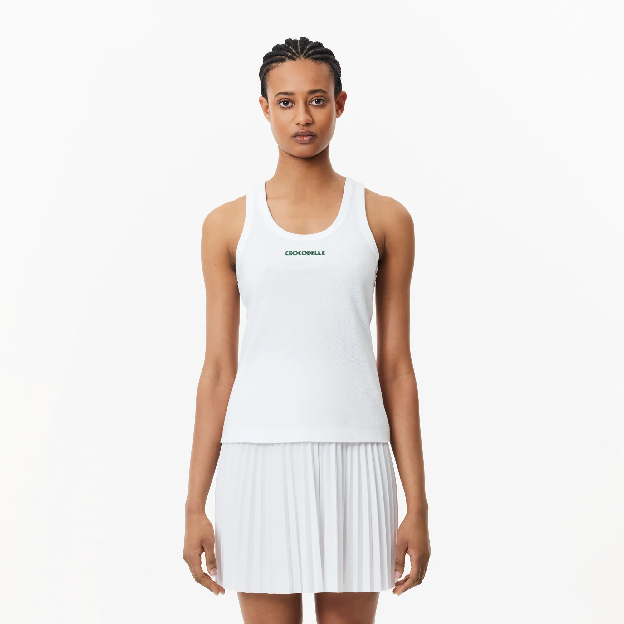 Женский спортивный топ Lacoste из хлопка, белый, арт. TF9454
