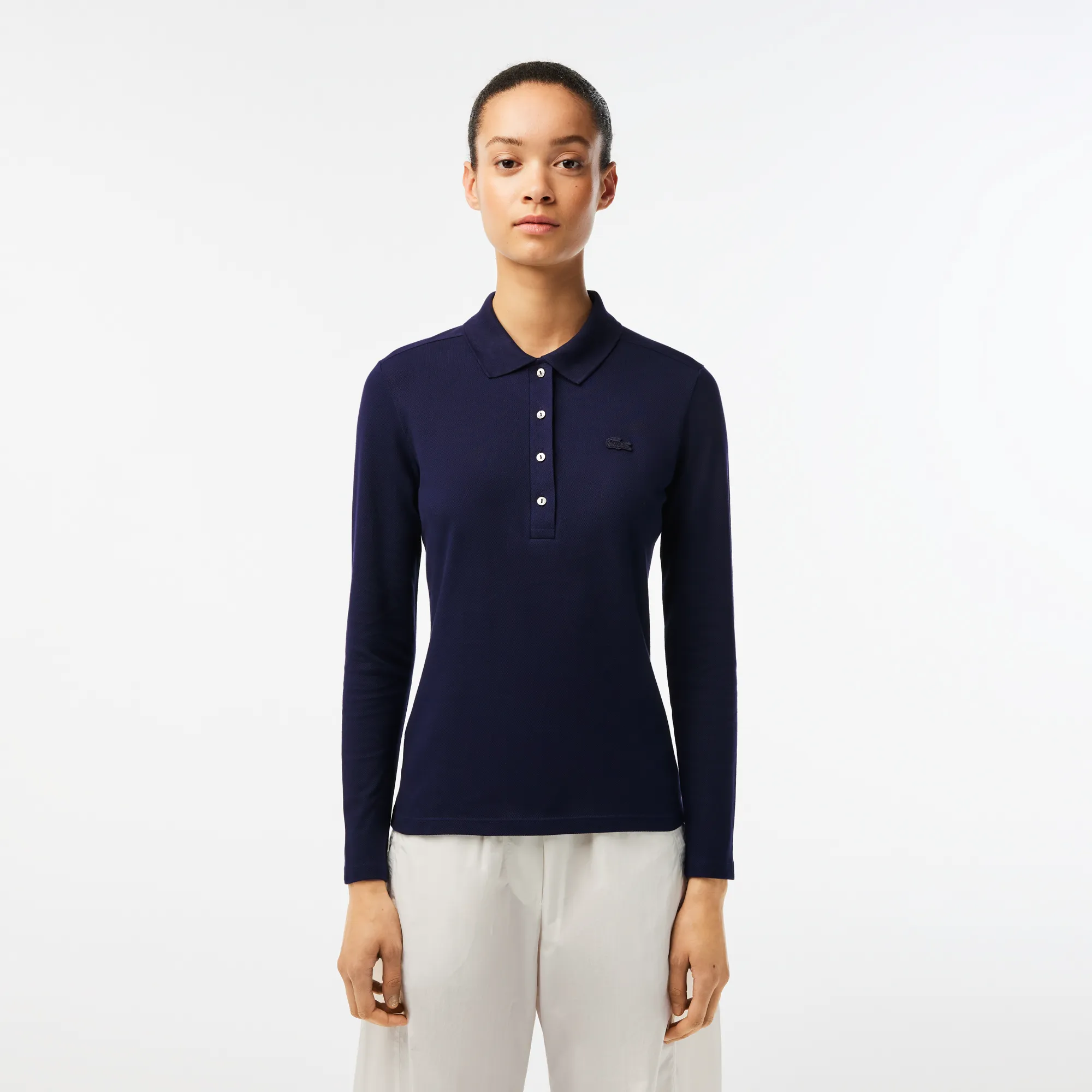 Женское поло Lacoste Slim Fit из эластичного хлопка, синий, арт. PF5464