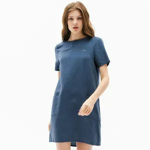Женское платье Lacoste с круглым вырезом, синий, арт. EF0057