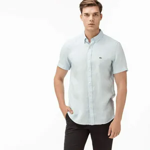 Мужская льняная рубашка Lacoste Slim Fit, голубой, арт. CH0826