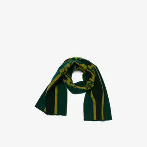 Полосатый шерстяной шарф Lacoste L!VE Unisex, зеленый, арт. RE6836