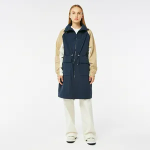 Женская двухцветная парка Lacoste с поясом, синий, арт. BF0322