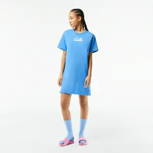 Женское платье Lacoste с принтом, голубой, арт. EF5564