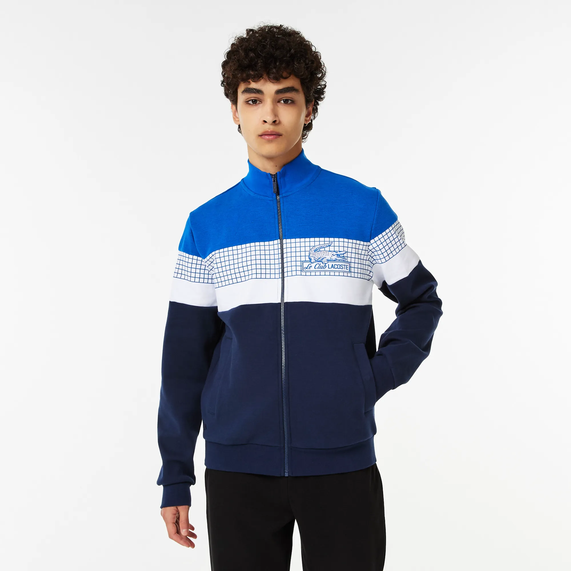 Мужская толстовка Lacoste Slim Fit на молнии, синий, арт. SH0323