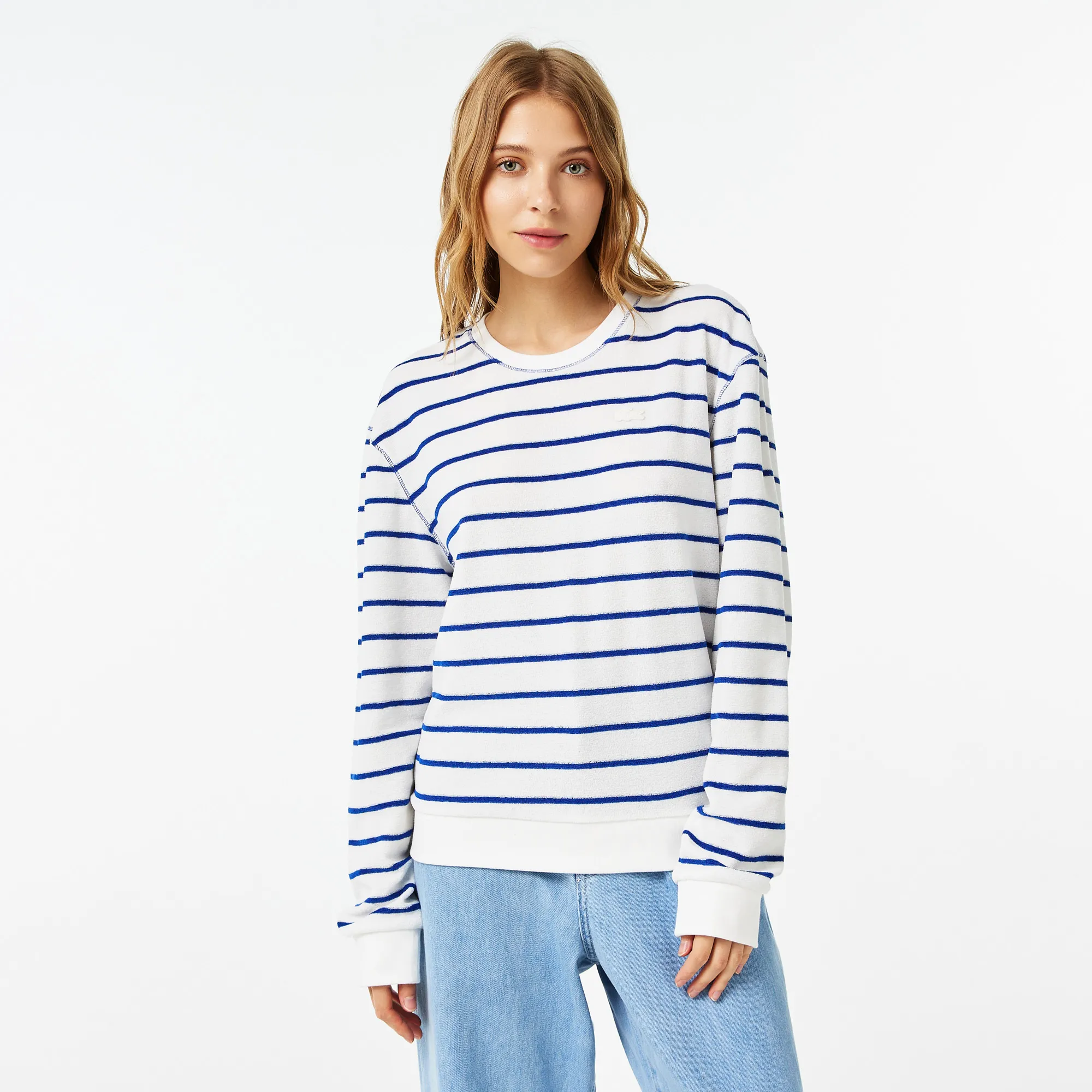 Женская толстовка Lacoste с круглым воротом, белый, арт. SF0317