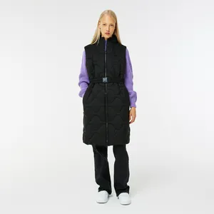 Женский стеганый удлинённый жилет Lacoste, черный, арт. BF2412