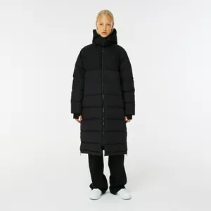 Женская стеганая длинная куртка Lacoste, черный, арт. BF2309