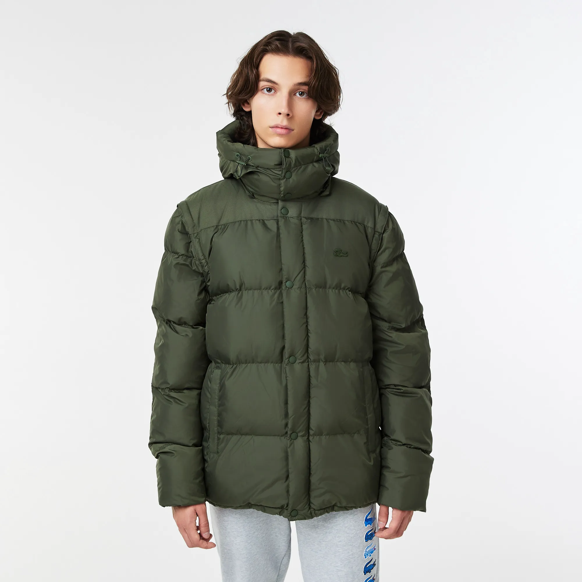 Мужская короткая куртка-пуховик Lacoste, зеленый, арт. BH2419