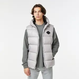 Мужская стёганая жилетка Lacoste с капюшоном, серый, арт. BH2406R
