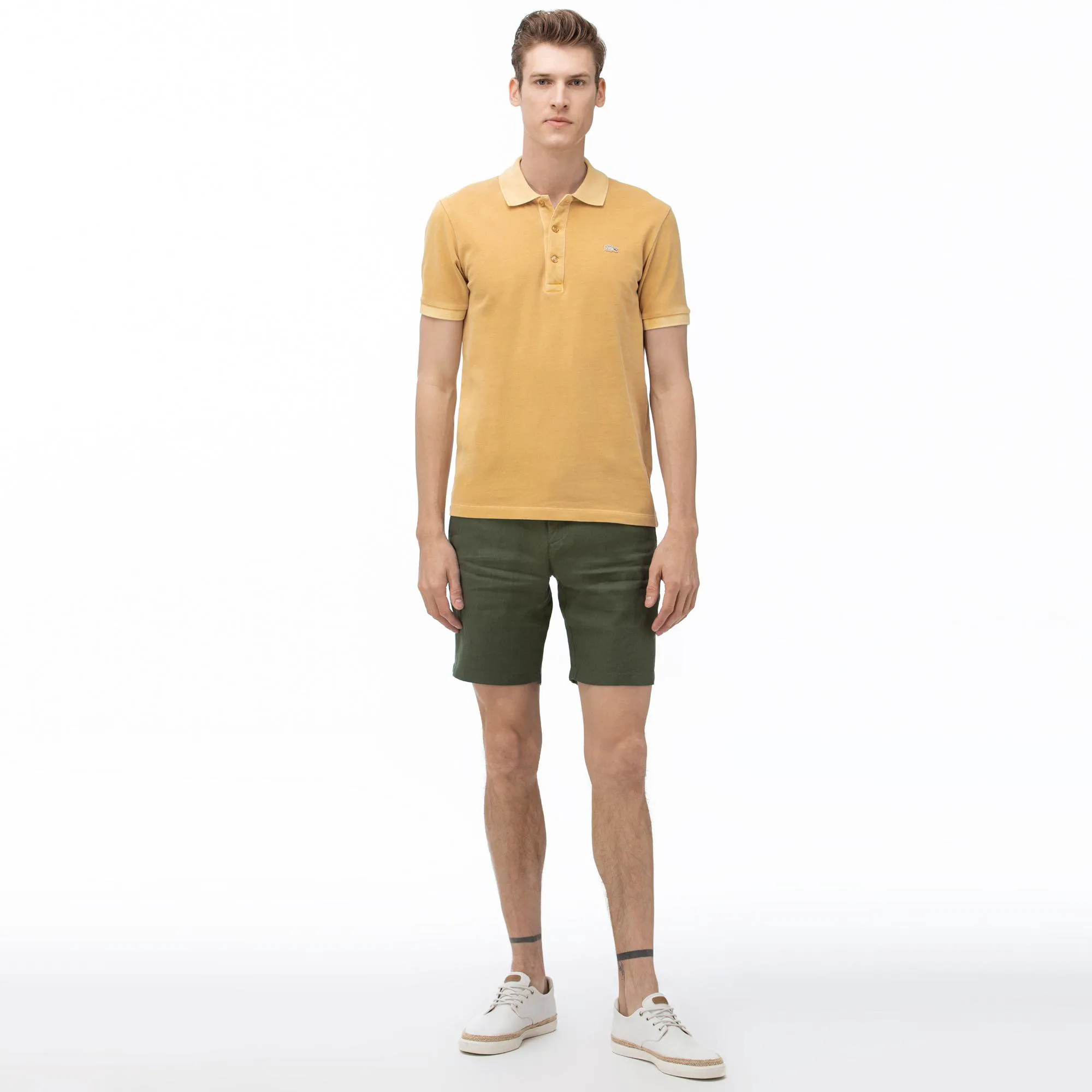 Мужские льняные шорты Lacoste Regular Fit, зеленый, арт. FH0041