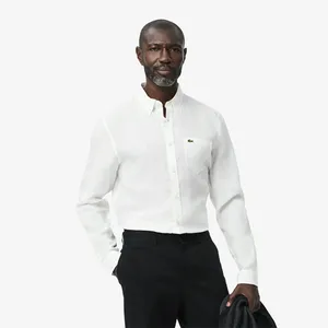 Мужская льняная рубашка Lacoste Regular Fit, белый, арт. CH5692