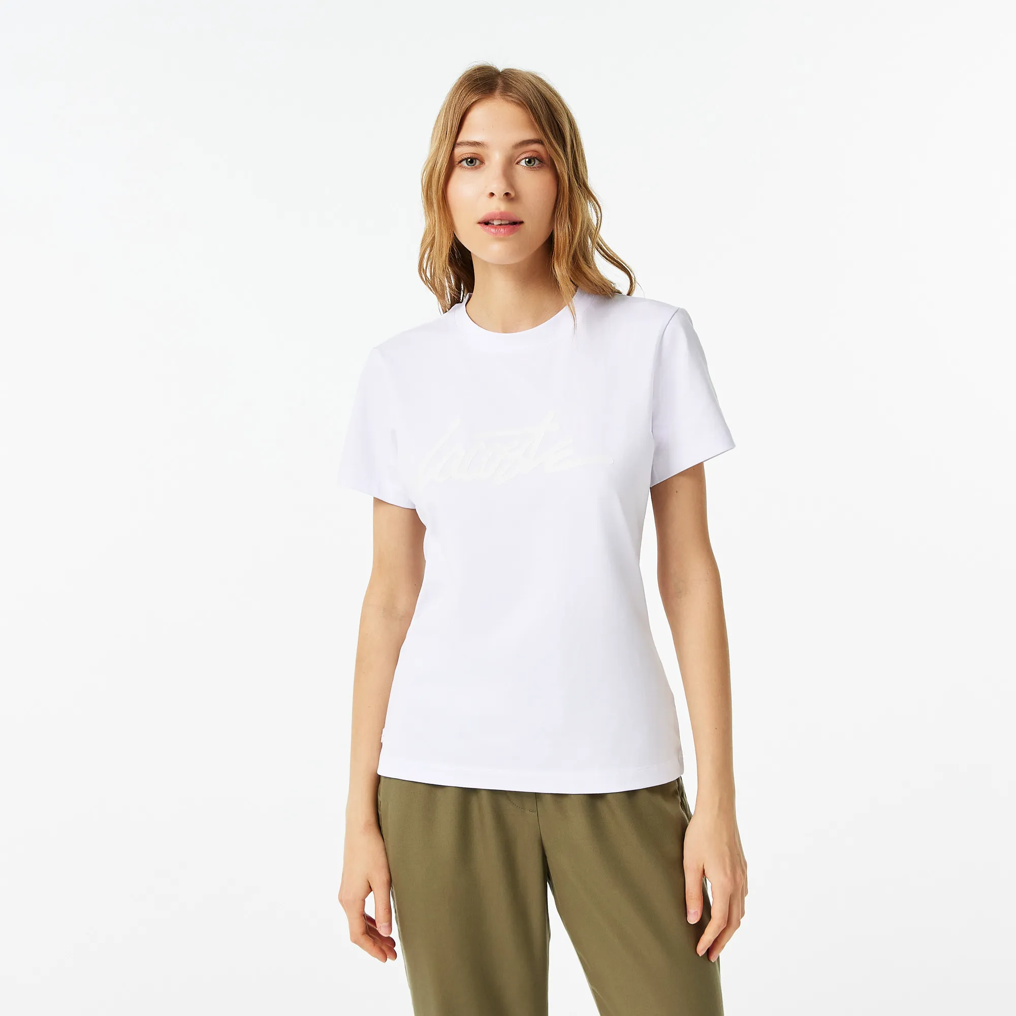 Женская футболка Lacoste Slim Fit, белый, арт. TF0238