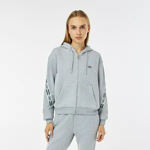 Женская толстовка Lacoste Crop Fit с капюшоном, серый, арт. SF2421