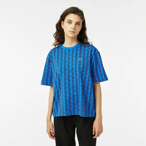 Женская хлопковая футболка Lacoste, синий, арт. TF2405
