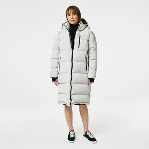 Женская стеганая куртка-пуховик Lacoste с капюшоном, серый, арт. BF2425