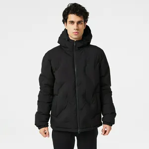 Мужской пуховик Lacoste L!VE с капюшоном, черный, арт. BH2450