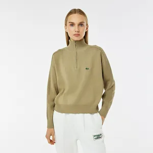 Женский свитер Lacoste Relaxed Fit на молнии, коричневый, арт. AF2410