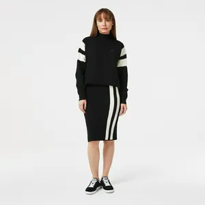 Узкая юбка Lacoste с полосой, черный, арт. JF2425