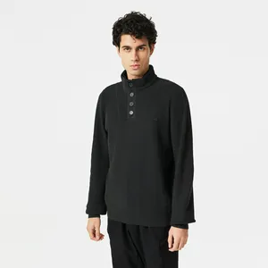 Мужской свитер Lacoste с воротником на пуговицах, черный, арт. AH2338