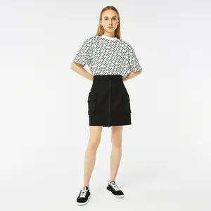 Юбка Lacoste Slim Fit на молнии с поясом, черный, арт. JF2405