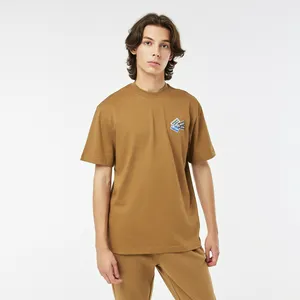 Мужская футболка Lacoste из плотного хлопка, коричневый, арт. TH2059