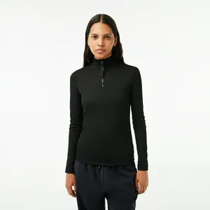 Женское поло Lacoste Slim Fit с длинными рукавами, черный, арт. DF0885