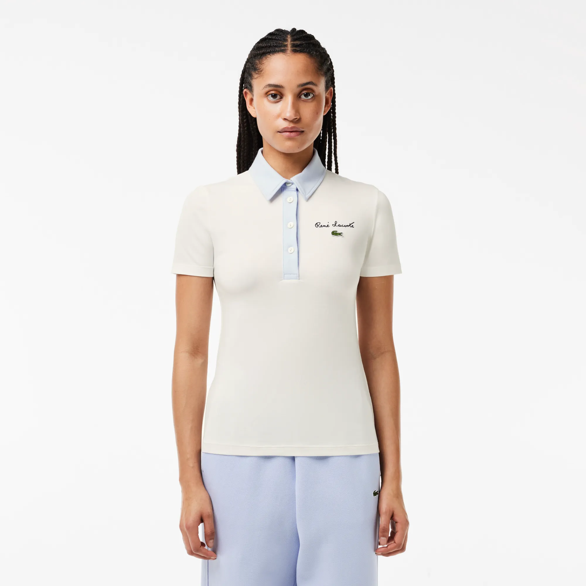 Хлопковое поло Lacoste Slim Fit, белый, арт. DF7107