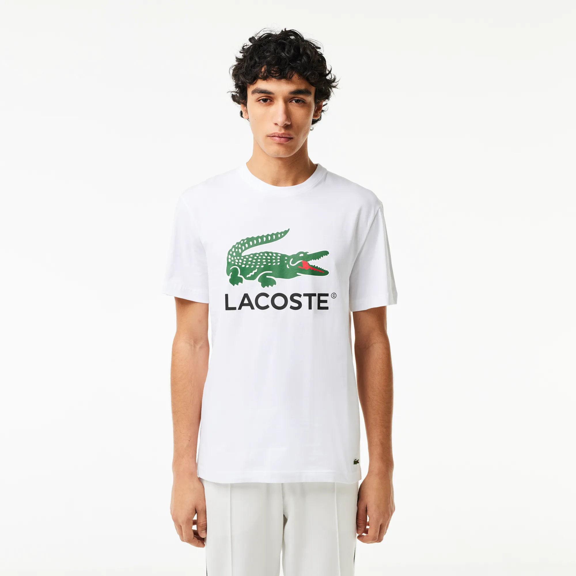 Мужская хлопковая футболка Lacoste, белый, арт. TH1285