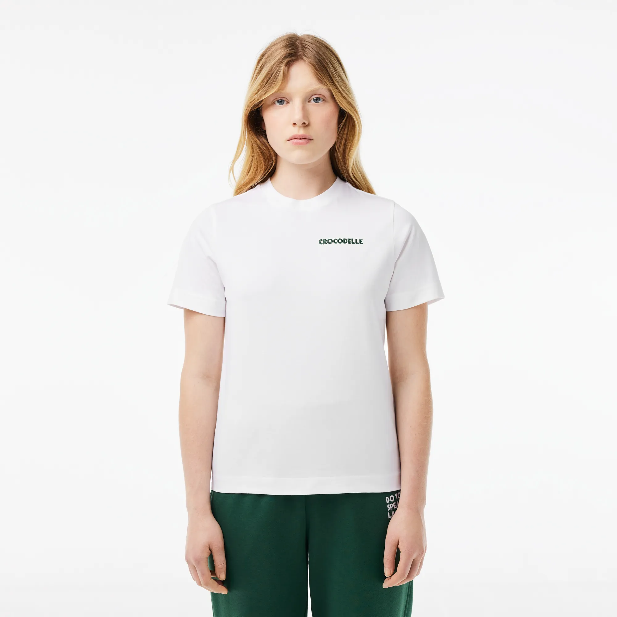 Женская хлопковая футболка Lacoste Relaxed Fit, белый, арт. TF7267