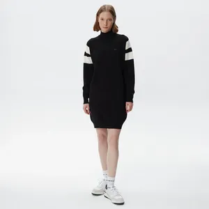 Женское платье Lacoste Loose Fit с длинными рукавами, черный, арт. EF2425