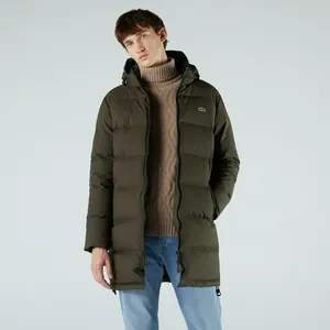 Мужская утеплённая куртка Lacoste Long Hooded Quilted, коричневый, арт. BH2264